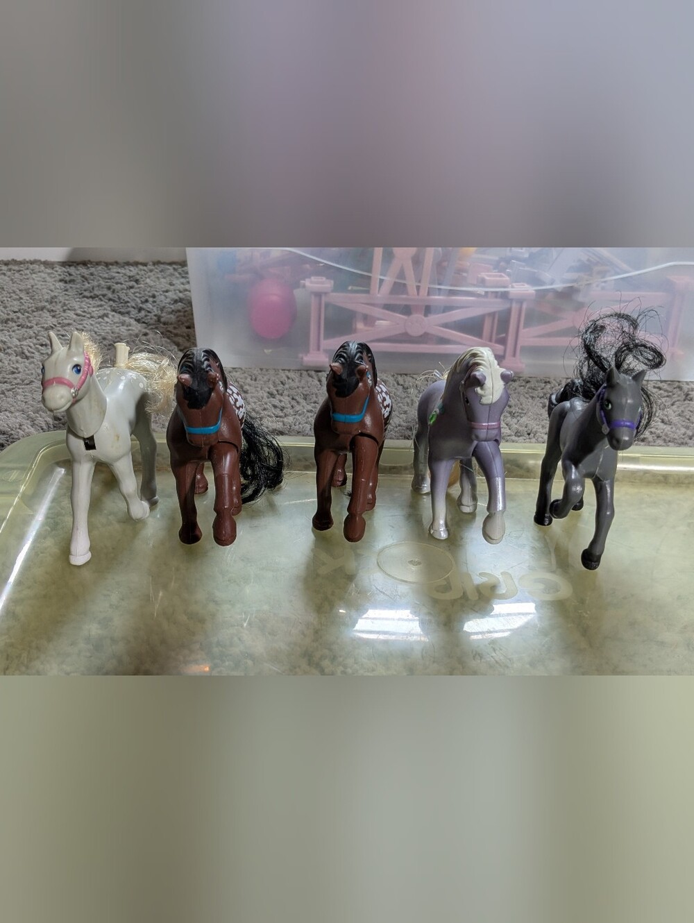 Vintage 1993 Kenner Littlest Pet Shop 5 Ponies Fence Corral Grooming Lot